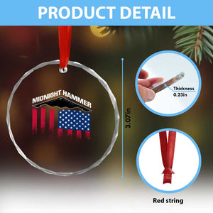 Operation Midnight Hammer Crystal Glass Ornament Tactical Warfare Jets Bombers Military American Flag TS10 Print Your Wear