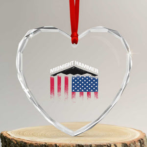 Operation Midnight Hammer Heart Crystal Glass Ornament Tactical Warfare Jets Bombers Military American Flag TS10 Transparent Glass 3'' Heart Print Your Wear
