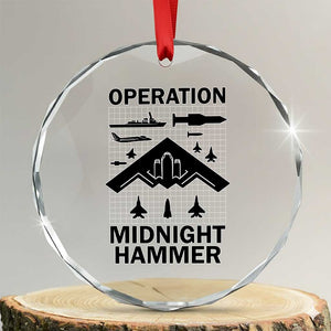 Operation Midnight Hammer Military Crystal Glass Ornament Tactical Warfare Jets Bombers TS02 Transparent Glass 3'' Circle Print Your Wear