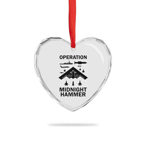 Operation Midnight Hammer Military Heart Crystal Glass Ornament Tactical Warfare Jets Bombers TS02 Print Your Wear