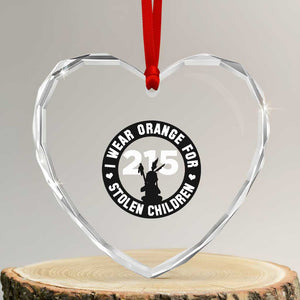 Orange Shirt Day 215 Memorial Heart Crystal Glass Ornament I Wear Orange For Stolen Children Indigenous Tribute TS02 Transparent Glass 3'' Heart Print Your Wear