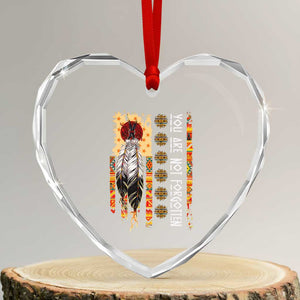 Orange Shirt Day Feather Flag Heart Crystal Glass Ornament You Are Not Forgotten Indigenous Tribute TS02 Transparent Glass 3'' Heart Print Your Wear