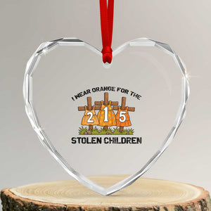 Orange Shirt Day Heart Crystal Glass Ornament I Wear Orange For The 215 Stolen Children TS02 Transparent Glass 3'' Heart Print Your Wear