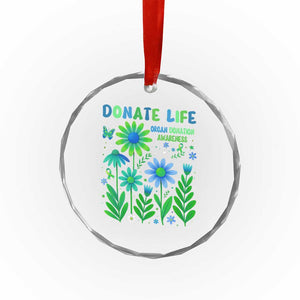 Organ Donation Awareness Crystal Glass Ornament Green Ribbon Donate Life Floral TS10 Print Your Wear
