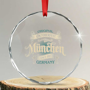 Original Oktoberfest Munchen Germany Crystal Glass Ornament Vintage Bavarian Festival Since 1810 TS02 Transparent Glass 3'' Circle Print Your Wear