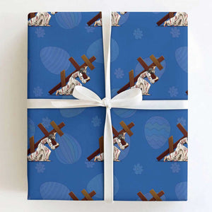 Orthodox Easter Jesus Is Carrying The Orthodox Cross Wrapping Paper Roll TS11 Royal Blue Print Your Wear