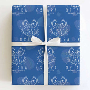 Ostara Pagan Eostre Easter Day Wrapping Paper Roll Balance Rebirth Renewal Bunny TS11 Royal Blue Print Your Wear