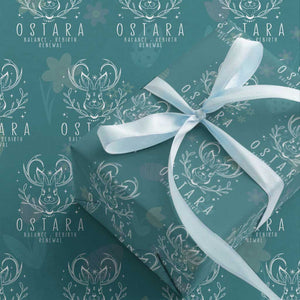 Ostara Pagan Eostre Easter Day Wrapping Paper Roll Balance Rebirth Renewal Bunny TS11 Teal Print Your Wear