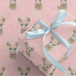 Ostara Pagan Eostre Easter Day Wrapping Paper Roll Rabbit Wolpertinger Spring Equinox Festival TS11 Light Pink Print Your Wear