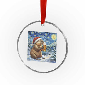 Otter Beer Christmas Crystal Glass Ornament Starry Night Van Gogh TS14 Print Your Wear