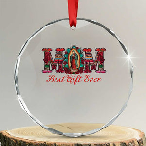 Our Lady of Guadalupe Crystal Glass Ornament Virgin Mary Christian TS14 Transparent Glass 3'' Circle Print Your Wear