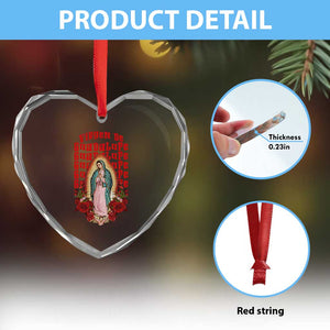 Our Lady of Guadalupe Heart Crystal Glass Ornament Saint Virgin Mary Mexican TS14 Print Your Wear