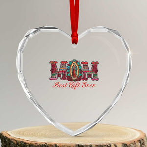 Our Lady of Guadalupe Heart Crystal Glass Ornament Virgin Mary Christian TS14 Transparent Glass 3'' Heart Print Your Wear