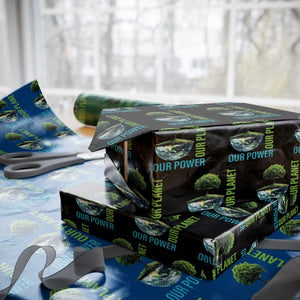 Our Power Our Planet Wrapping Paper Roll Earth Day 2025 TS02 Black Print Your Wear