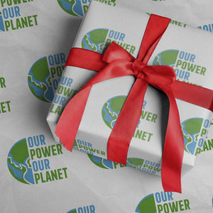 Our Power Our Planet Wrapping Paper Roll Earth Day Words Environmentalist Gift TS12 White Print Your Wear