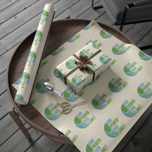 Our Power Our Planet Wrapping Paper Roll Earth Day Words Environmentalist Gift TS12 Beige Print Your Wear