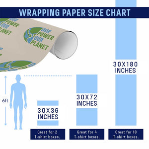 Our Power Our Planet Wrapping Paper Roll Earth Day Words Environmentalist Gift TS12 Print Your Wear
