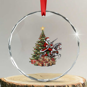 Outlaw Cowboy On Skeleton Horse Crystal Glass Ornament Dark Western Christmas TS12 Transparent Glass 3'' Circle Print Your Wear