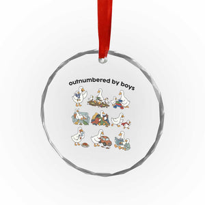 Outnumbered By Boys Funny Goose Mom Life Crystal Glass Ornament Chaos Coordinator Motherhood Mothers Day Gag Gift TS02 Print Your Wear