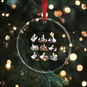 Outnumbered By Boys Funny Goose Mom Life Crystal Glass Ornament Chaos Coordinator Motherhood Mothers Day Gag Gift TS02 Print Your Wear