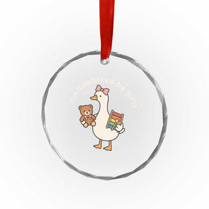 Outnumbered By Girls Crystal Glass Ornament Funny Girl Dad Goose TS11 Print Your Wear