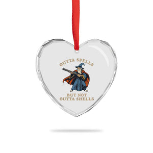 Outta Spells But Not Outta Shells Heart Crystal Glass Ornament Funny Wizard Fantasy Meme TS02 Print Your Wear