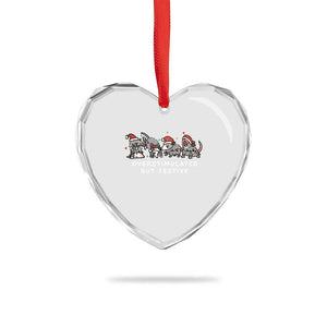 Overstimulated But Festive Possum Christmas Heart Crystal Glass Ornament Funny Opossum Xmas Meme TS10 Print Your Wear