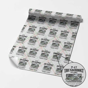 P-47 Thunderbolt WWII Airplane Wrapping Paper Roll American Muscle Vintage TS02 Christmas Plaid Print Your Wear