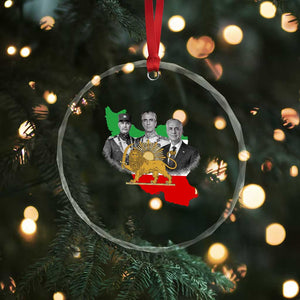 Pahlavi Dynasty Crystal Glass Ornament Three Generations Iran Lion and Sun Portrait TS14 Print Your Wear