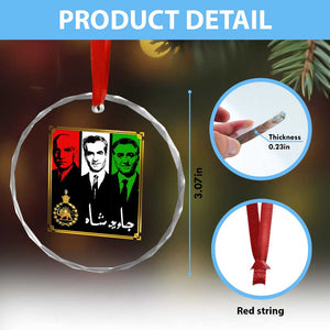 Pahlavi Kings of Iran Crystal Glass Ornament Javid Shah Long live the King TS11 Print Your Wear