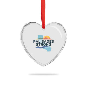 Palisades Strong Heart Crystal Glass Ornament Support California LA Relief TS02 Print Your Wear