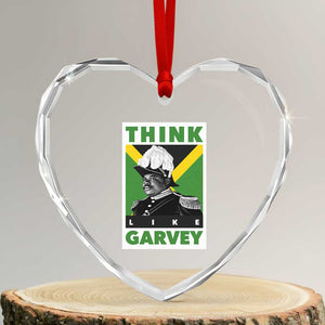 Pan Africanism Think Like Garvey Heart Crystal Glass Ornament Marcus Garvey Jamaica Flag TS12 Transparent Glass 3'' Heart Print Your Wear
