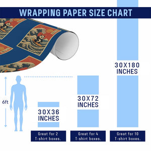 Panda Surfing Japanese Wrapping Paper Roll Vintage Great Wave Off Kanagawa Anime Kawaii TS10 Print Your Wear