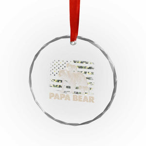 Papa Bear Father's Day Crystal Glass Ornament Camouflage California Republic Flag Bear TS14 Print Your Wear