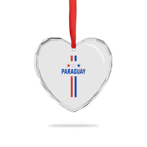 Paraguay Flag Soccer Jersey Style Graphic Heart Crystal Glass Ornament Patriotic Paraguaya Pride Football Fans Sports Spirit TS02 Print Your Wear