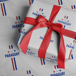 Paraguay Flag Soccer Jersey Style Graphic Wrapping Paper Roll Patriotic Paraguaya Pride Football Fans Sports Spirit TS02 White Print Your Wear