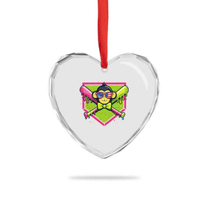Party Monkey Baseball Drip Funny Animals Lover Heart Crystal Glass Ornament TS11 Print Your Wear