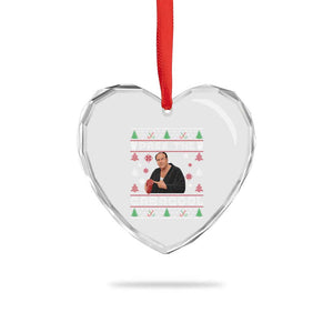Pass The Gabagool Ugly Christmas Heart Crystal Glass Ornament Retro TV Show Funny TS10 Print Your Wear