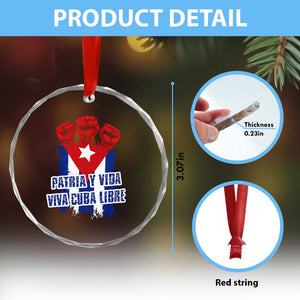 Patria y Vida Cuba Libre Crystal Glass Ornament Cuba Flag Fist Freedom Movement TS11 Print Your Wear