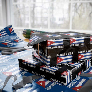 Patria y Vida Cuba Libre Wrapping Paper Roll Freedom Patriotic Cuban Flag TS11 Black Print Your Wear