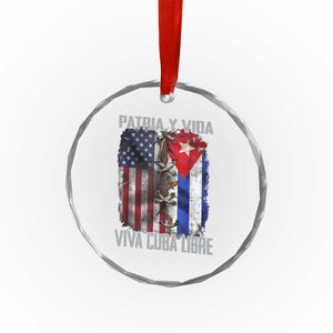Patria y Vida Cuba Libre Freedom Crystal Glass Ornament Cuban Pride Independence USA Cuba Flag TS02 Print Your Wear