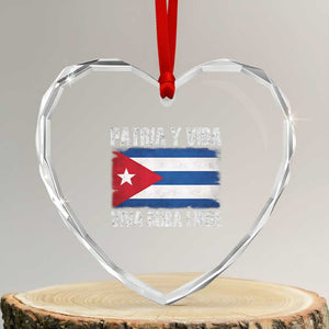 Patria y Vida Cuba Libre Heart Crystal Glass Ornament Freedom Patriotic Cuban Flag TS11 Transparent Glass 3'' Heart Print Your Wear