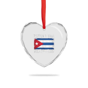 Patria y Vida Cuba Libre Heart Crystal Glass Ornament Freedom Patriotic Cuban Flag TS11 Print Your Wear