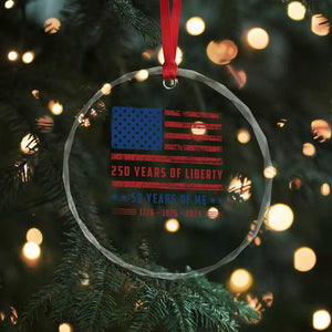 Patriotic 50th Birthday USA 250th Anniversary Crystal Glass Ornament 250 Years of Liberty 1976 50 Year Old Gift