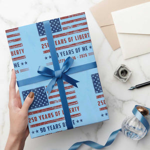 Patriotic 90th Birthday USA 250th Anniversary Wrapping Paper Roll 250 Years of Liberty 1936 90 Year Old Gift