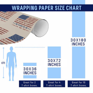 Patriotic 90th Birthday USA 250th Anniversary Wrapping Paper Roll 250 Years of Liberty 1936 90 Year Old Gift