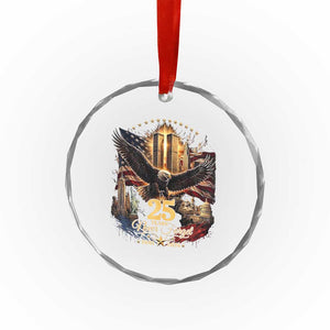 Patriotic American Eagle 9 11 Memorial 25th Anniversary Crystal Glass Ornament 25 Years 2021 2026 Never Forget