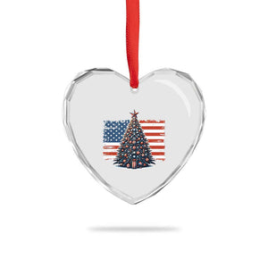 Patriotic American Flag Christmas Heart Crystal Glass Ornament TS14 Print Your Wear