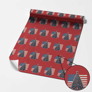 Patriotic American Flag Christmas Wrapping Paper Roll TS14 Red Print Your Wear