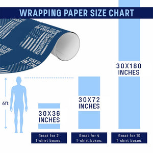 Patriotic American Flag Grandfather Pride Wrapping Paper Roll I Used To Be In Charge Granddaughter Funny Grandpas Girls Distressed USA Style